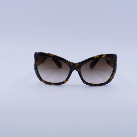 Tom Ford FT0460 52G Corinne Sunglasses Havana Cat Eye Frame, Brown Lenses - Picture 2 of 9